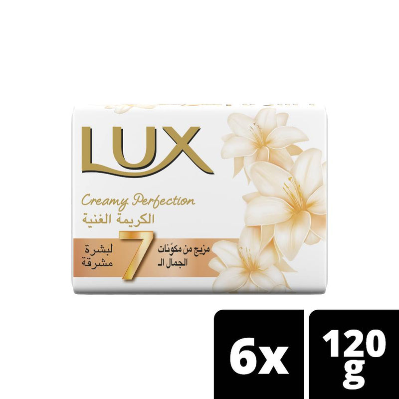 Lux Soap Bar, Creamy Perfection, 120g (Pack of 6)