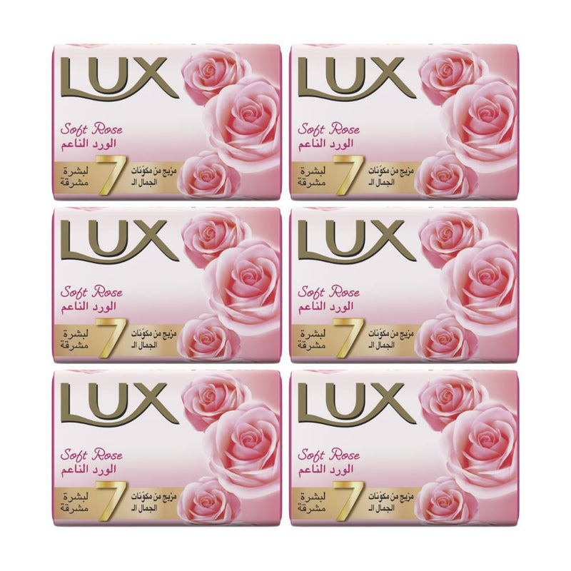 Lux Bar Soap, Rose, 75g  (Pack of 6)