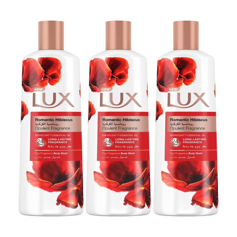 Lux Body Wash, Romantic Hibiscus, 250ml (Pack of 3)