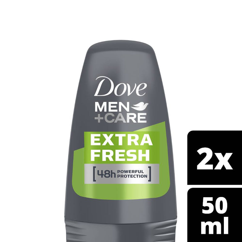 Dove Men Roll On, Extra Fresh, 50ml (Pack of 2)
