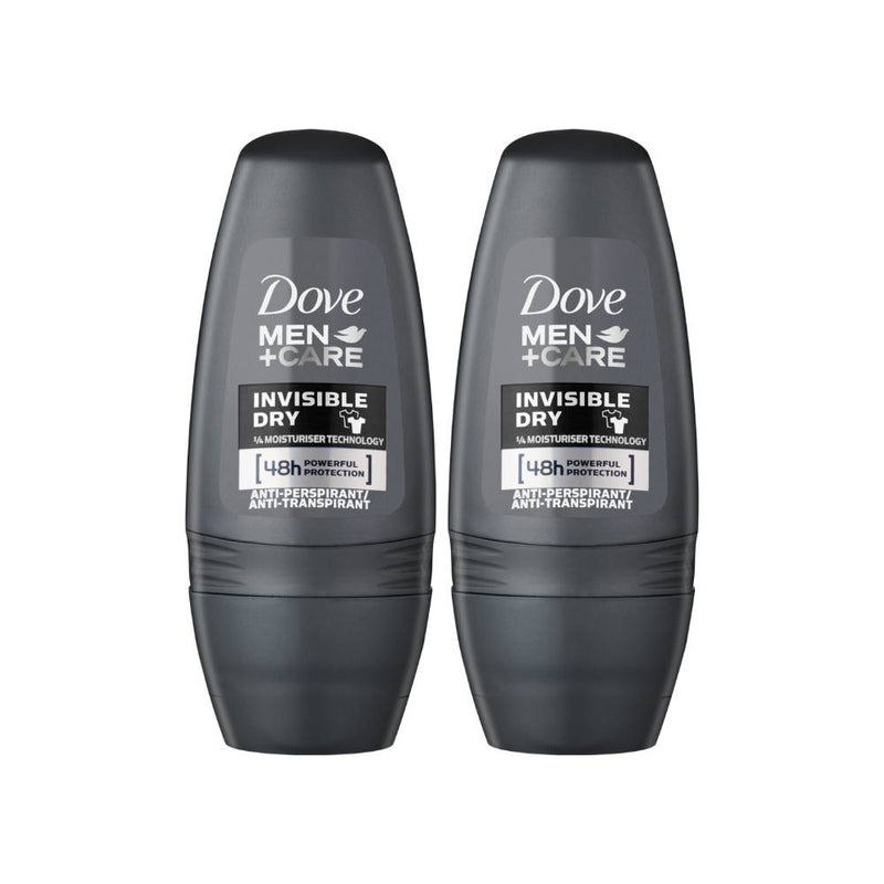 Dove Men Roll On, Invisible Dry, 50ml (Pack of 2)