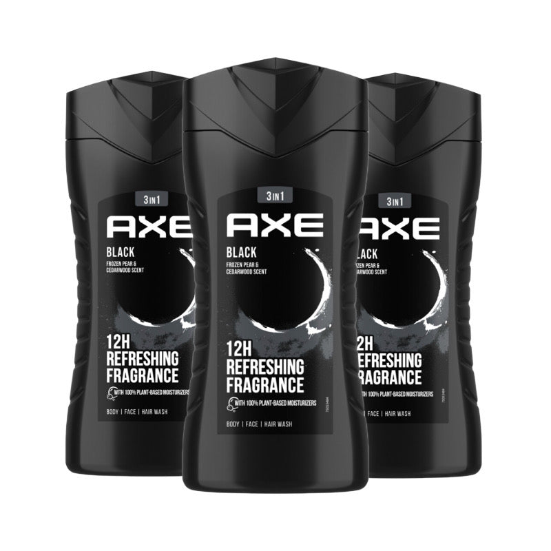 Axe Shower Gel, Black, 250ml (Pack of 3)